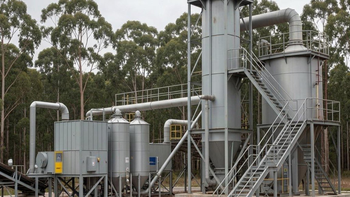 Biomass gasification, illustrative image