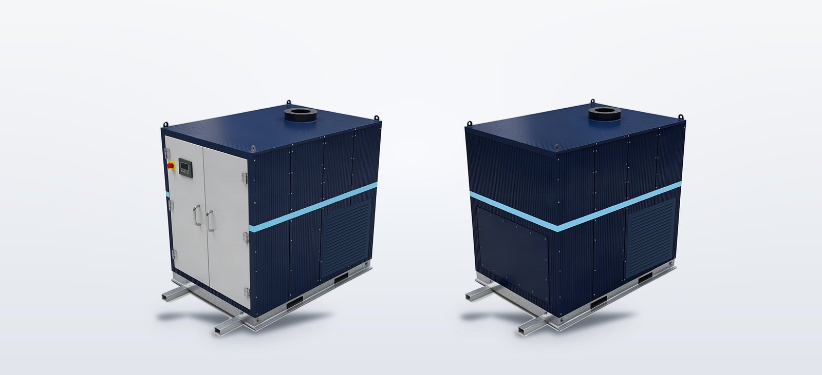 V70 and V200 microturbines side by side, render