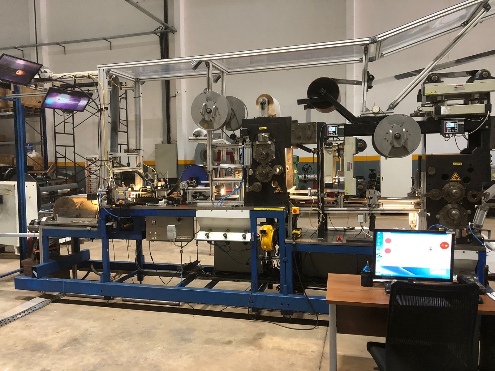 Recuperator plate forming line
